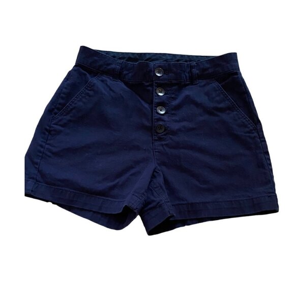 Old Navy Pants - Old Navy High Rise Button Up Navy Blue Shorts Size 4
